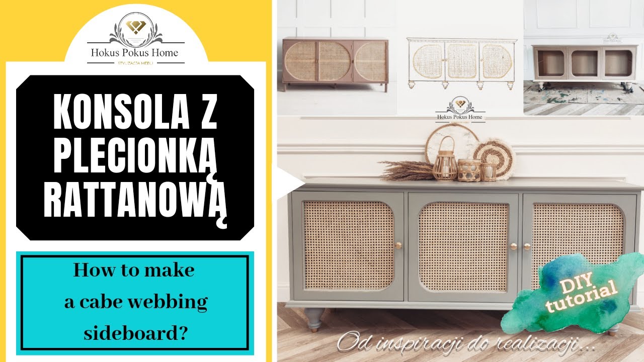 KOMODA Z PLECIONKĄ RATTANOWĄ - KROK PO KROKU! How to do a cabe webbing sideboard? #komodarattanowa