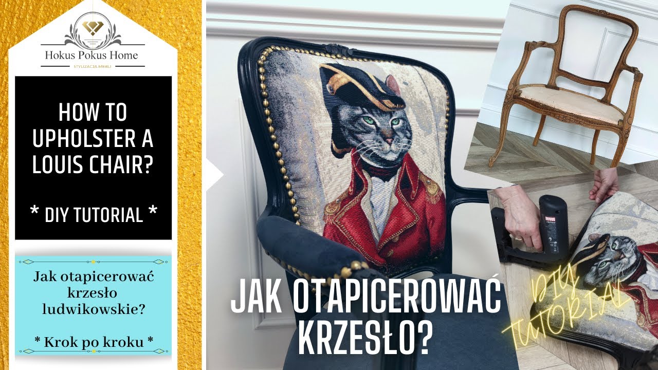 JAK TAPICEROWAĆ KRZESŁO LUDWIKOWSKIE? DIY DLA POCZĄTKUJĄCYCH. #zszywacz #novus #langelukaszuk