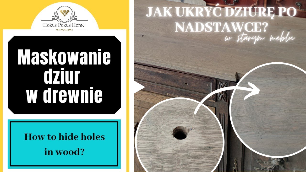 Jak zamaskować dziury w drewnianym blacie? #odnawianiemebli  #renowacja #dziura @HokusPokusHome