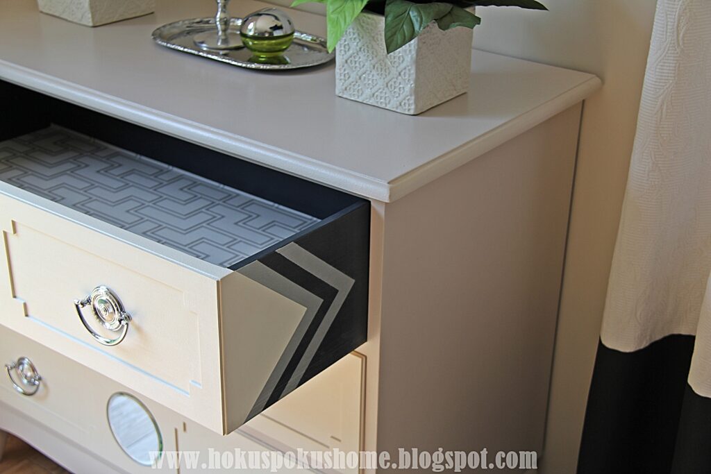 wyklejanie wnętrza szuflady