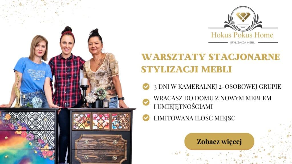 banner warsztaty stacjonarne odnawiania mebli