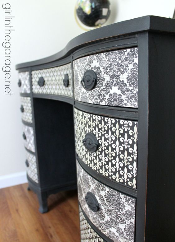 Francuskie biurko decoupage - zdjęcie