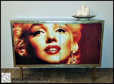 Komoda PRL - wydruk z Marilyn Monroe - zdjęcie