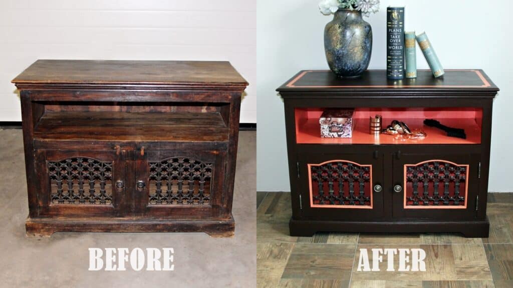 metamorfoza starej komody - zdjęcie przed i po